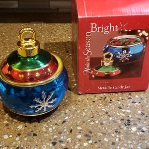 Metallic Ornament Candy Jar